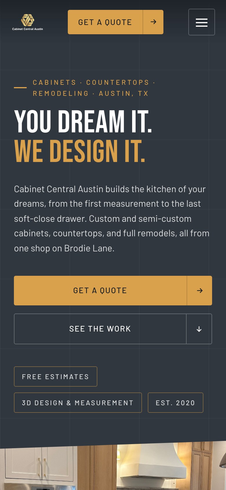 The new homepage on a phone